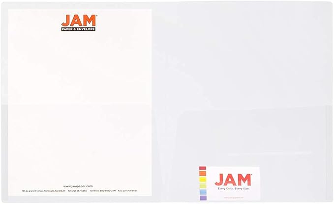 JAM PAPER Plastic Light Weight Flexible Two Pocket Presentation Folders - Image 2