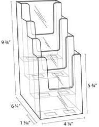 Clear-Ad - LHF-S104 - Acrylic Slant Back 4 Tier Trifold Brochure Display - - Image 4