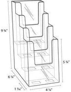 Clear-Ad - LHF-S104 - Acrylic Slant Back 4 Tier Trifold Brochure Display - - Image 4