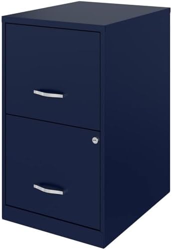 Scranton & Co Set of 2 18" D 2-Drawers Metal File Cabinet in Navy