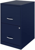 Scranton & Co Set of 2 18" D 2-Drawers Metal File Cabinet in Navy