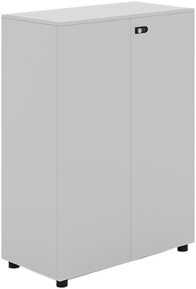 Multifunctional White Double Door Cabinet Small Office File Low with Lock Plus Taller Legs File Cabinets