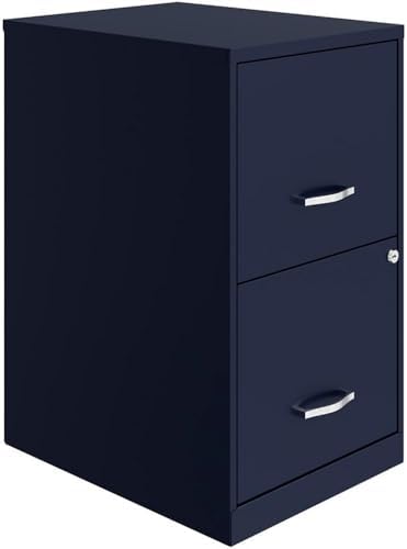 Scranton & Co Set of 2 18" D 2-Drawers Metal File Cabinet in Navy