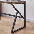 HSH Rustic Home Office Computer Desk, Industrial Metal Wooden Desk 47 Inch | Farmhouse Modern Simple Student Computer PC Laptop Executive Table for Work Study Writing Gaming in Bedroom Living Room