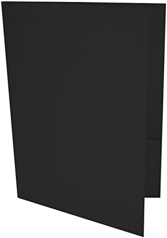 LUXPaper 9" x 12" Presentation Folders | Two Pocket | Black Linen | 100lb. by LUXPaper