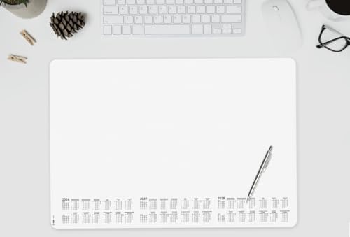 SIGEL H6301 Paper Desk pad- dot Grid - Dotted (dot Grid) - White - Approx. A2-2026/2027/2028 - DE/EN/FR/NL - 30 Sheets - FSC-Certified