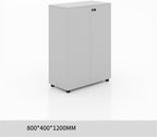 Multifunctional White Double Door Cabinet Small Office File Low with Lock Plus Taller Legs File Cabinets