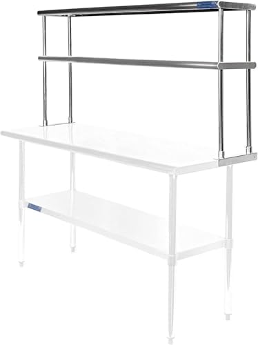 72"x12" Stainless Steel Double Overshelf, NSF