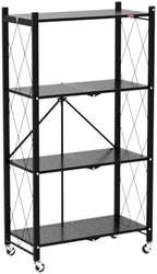 deanic 4 tier foldable storage shelves with wheels, package contents