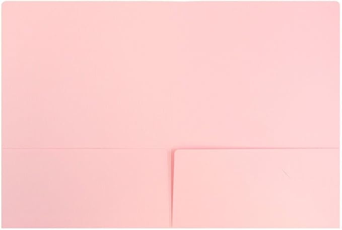 LUXPaper 9" x 12" Presentation Folders | Two Pocket | Candy Pink | 100lb. Cover - Image 2