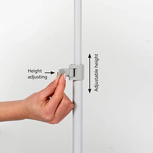 m&t displays pedestal adjustable telescoping menuboard, aluminum profile on a desk or shelf