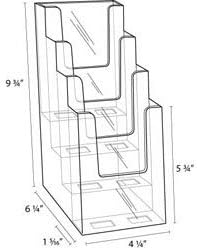 Clear-Ad - LHF-S104 - Acrylic Slant Back 4 Tier Trifold Brochure Display in - Image 4