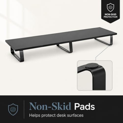 Mount-It! 39" Extra Long Dual Monitor Stand Riser – Ergonomic Desk Organ...