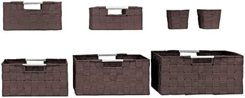 Sorbus Baskets for Organizing, 7-Piece Hand-Woven Storage Set (Chocolate)