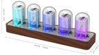 clocteck nixie tube clock walnut digital clock, support on a desk or shelf
