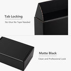 timirog 9x6.5x2 inches black shipping boxes 25 pack, side view