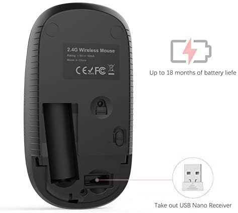 VssoPlor Wireless Mouse, 2.4G Slim Portable Quiet Computer Mice - Image 6