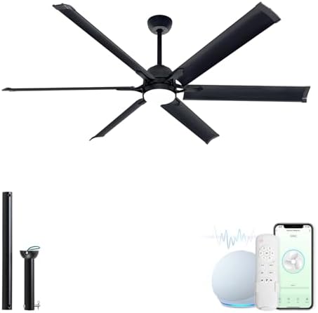 60 inch smart outdoor ceiling fan with light,6, front angle view