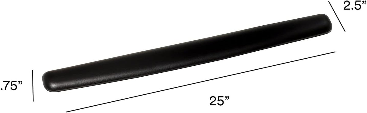 3M WR340LE Gel Thin Wrist Rest, Extended Length, Black Leatherette