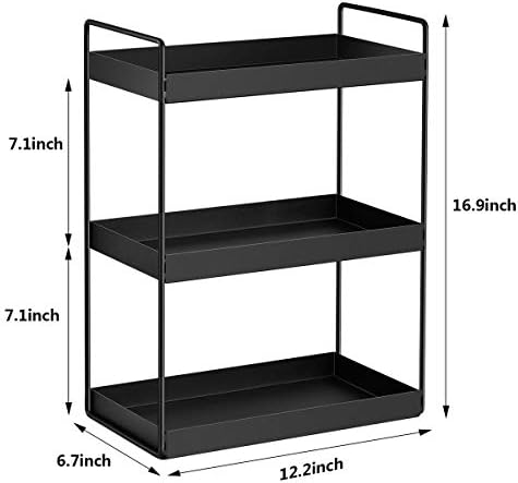3-Tier Bathroom Countertop Organizer, Black, 12.2" L x 6.7" W x 16....