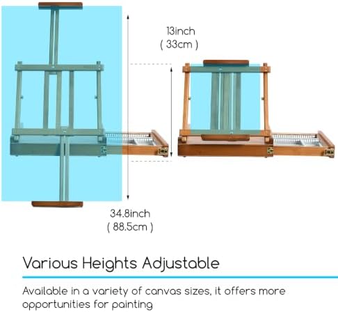 meeden portable tabletop easel for painting: artist sketchbox, package contents