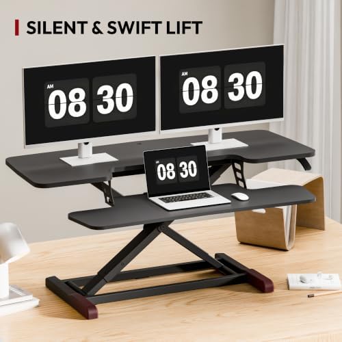 SANODESK 42" Extra Large Standing Desk Converter, Height Adjustable Sit ...