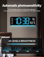 mashi digital wall clock, 16" large display digital, side view
