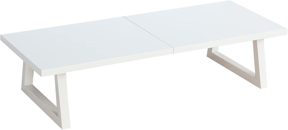 TEAMIX 24 inch Monitor Riser for Desk, Wood & Steel Computer/TV Stand White