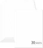 30 Sheets White Cardstock 8.5'' x 11'', 250gsm/90lb Heavyweight Cover Cardstock by Bazyrock