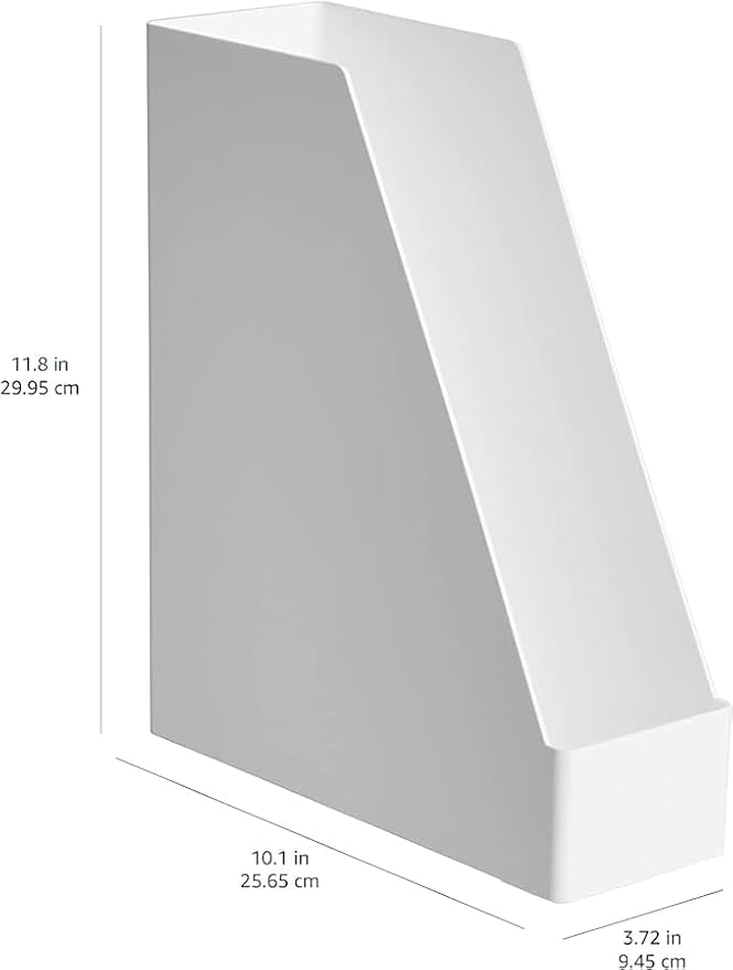 Amazon Basics Rectangular Plastic Desk Organizer, Magazine Rack - Image 2