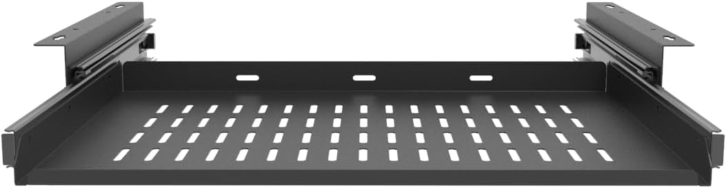 Sliding Under Desk Laptop Mount Shelf with Air Vents, 16" W
