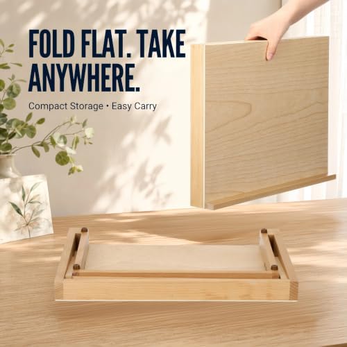 12.5"x16.5" foldable beechwood tabletop painting easel showing dimensions