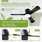42'' black low profile ceiling fans with lights, view 9