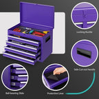 dreamade 5-drawer tool chest combo, rolling tool cabinet, front angle view