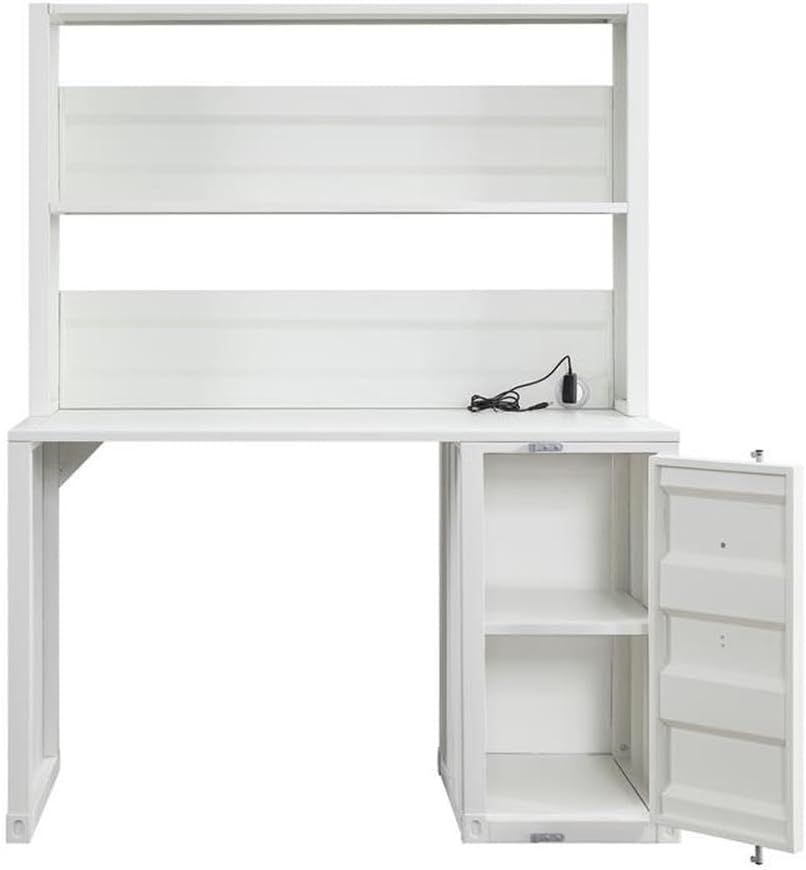Acme Cargo Desk & Hutch in White