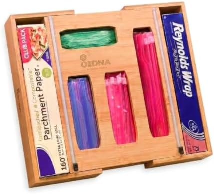 3" Slim 6-in-1 Expandable Storage Bag Organizer Kitchen Drawer - Bamboo ...