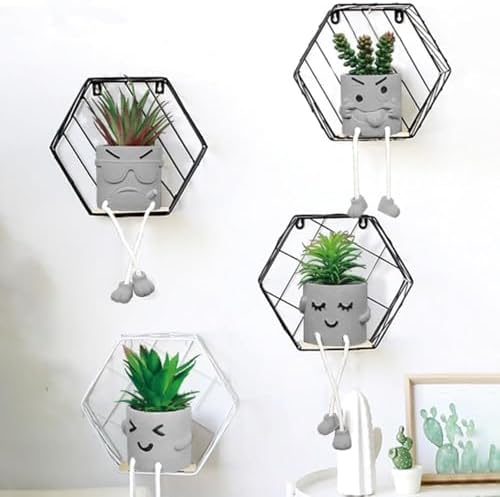 MAKHOT Artificial Succulents Potted Plant Set, Faux Succulents Office Decorat...