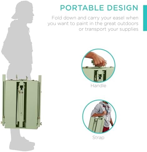 best choice products art easel for painting, portable showing dimensions
