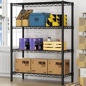 SINGAYE 4 Shelves Adjustable Shelf Heavy Duty Shelf 1400LBS Wire Storage - Image 5