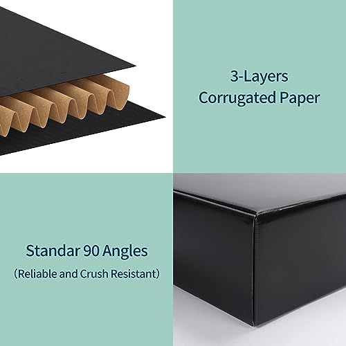 rempry 12x9x4 black shipping boxes 20 pack, large, close-up detail
