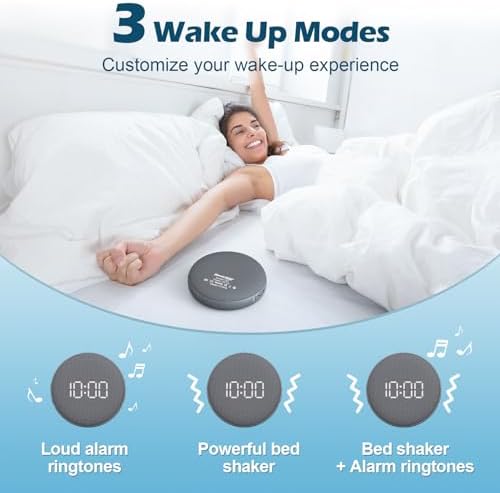 reacher super loud vibrating alarm clock for heavy showing dimensions