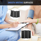 Clipboard Foldable Without Edition Cheat Charts, 3 Layers Aluminum, Nurse Board w/Low Profile Clip&Pen Clip Pocket, Black