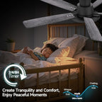 52" smart ceiling fans with lights compatible with on a desk or shelf