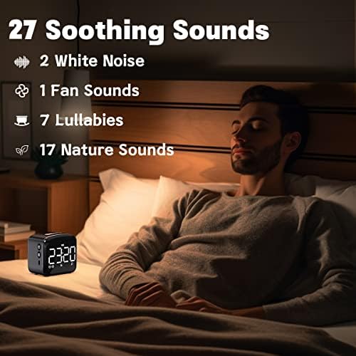 easysleep acoustic sound alarms digital wake up clock shown in use