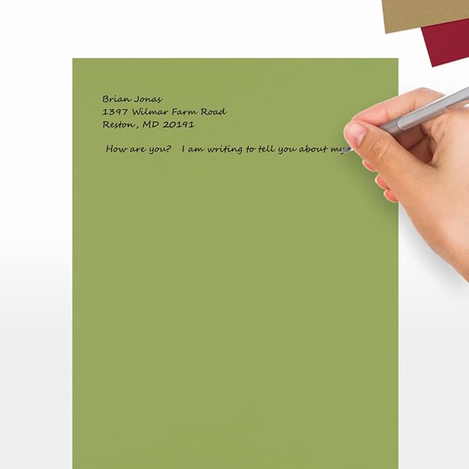 LUXPaper 8.5" x 11" Paper | Letter Size | Avocado Green | 70lb. Text | 250 Qty - Image 5