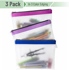 Mr. Pen- Clear Pencil Pouch, 9" x 6.88", 3 Pack, Durable TPU Material | Large Water-Resistant Pencil Bags with Smooth Zipper, Multipurpose Clear Pouch for Stationery, School, Office