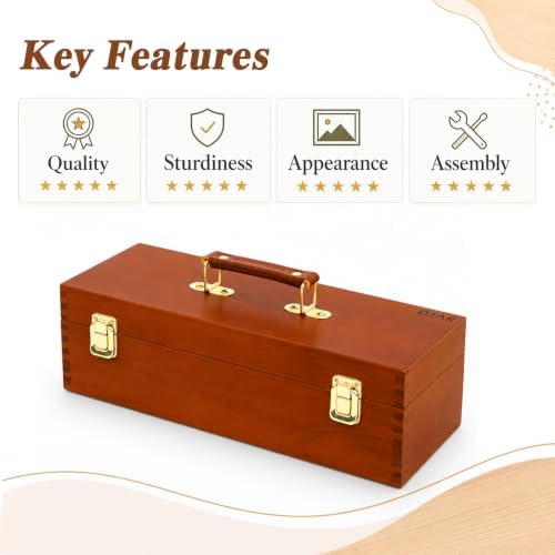 djar multi-function artist tool box with locking clasps on a desk or shelf