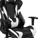 Flash Furniture Optis Black Gaming Desk and Black Footrest Reclining Gaming Chair Set with Cup Holder, Headphone Hook, and Monitor/Smartphone Stand | Cup Holder, Headphone Hook, Monitor/Smartphone Stand