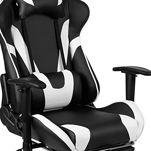 Flash Furniture Optis Black Gaming Desk and Black Footrest Reclining Gaming Chair Set with Cup Holder, Headphone Hook, and Monitor/Smartphone Stand | Cup Holder, Headphone Hook, Monitor/Smartphone Stand