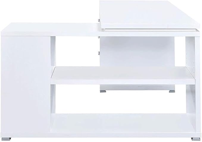 Pemberly Row L Shape Corner Storage Desk in White, Letter/Legal File, 5 - Image 9